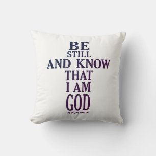 Coussin coloré SOIS CALME ET SAIS QUE JE SUIS DIEU