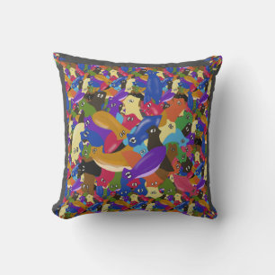 Coussin Colorée Fou Crosseyed Vers Planaires