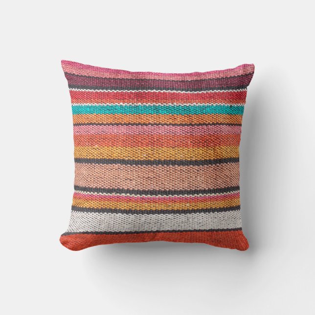 Coussin Colorée mexicaine, style péruvien surface de tapis (Recto)