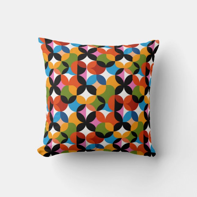 Coussin Colorful Abstract Pattern RETRO Mid Century Modern (Recto)