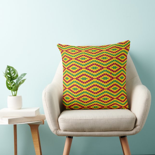 Coussin Colorful African Kente Pattern (Chaise)