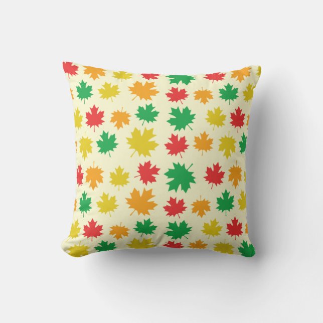 Coussin Colorful Autumnal Leafs - Nature Pattern (Recto)