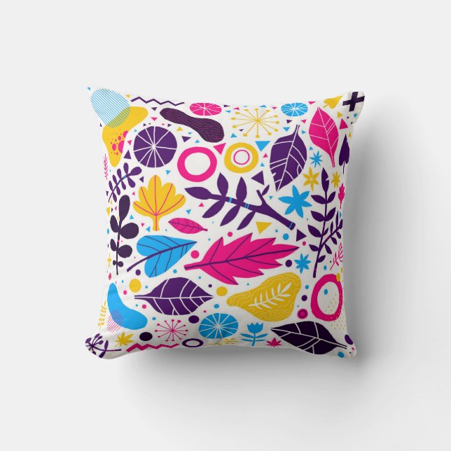 Coussin Colorful background with hand drawn floral element (Recto)