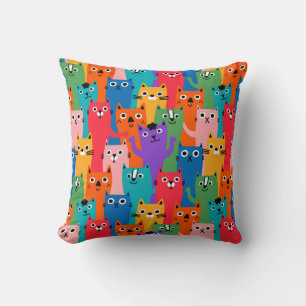 Coussin Colorful cats