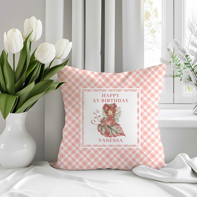 Coussin Colorful Fairy Girl Blush Floral Birthday Pillow  (Colorful Fairy Girl Blush Floral Birthday Pillow Gift

)