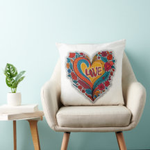 Colorful Floral Heart Love  | Romantic Design