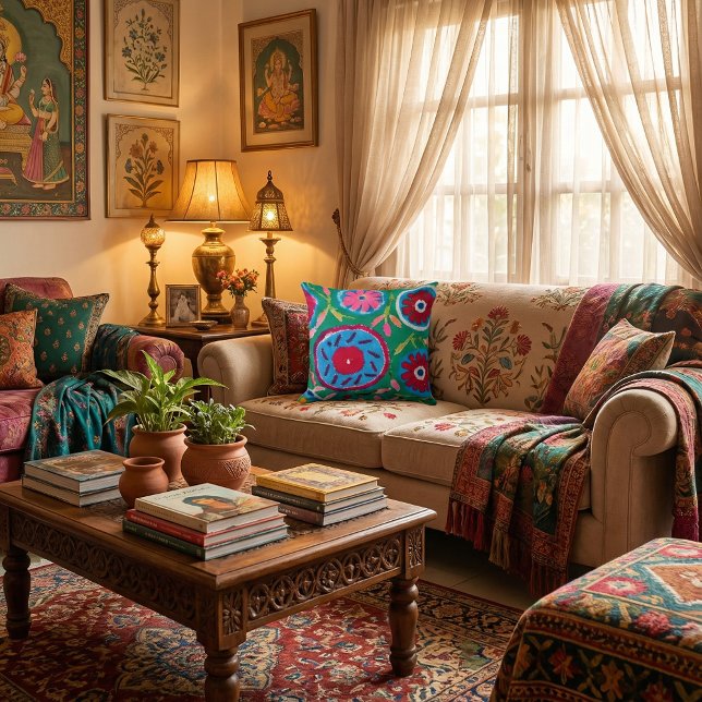 Coussin   Colorful Floral  pattern nature vibrant flowers (Créateur téléchargé)