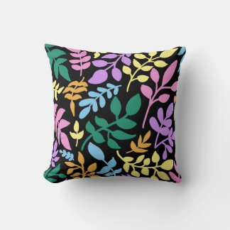 Coussin Colorful foliage in black background