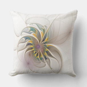 Coussin Colorful fractal ornament. Flower art