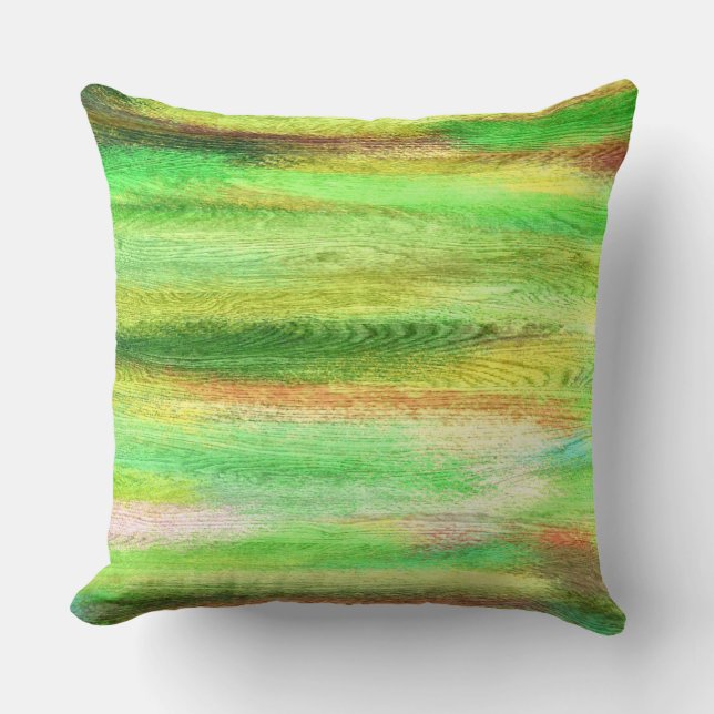 Coussin Colorful Moderne Arrière - plan de grain de bois # (Recto)