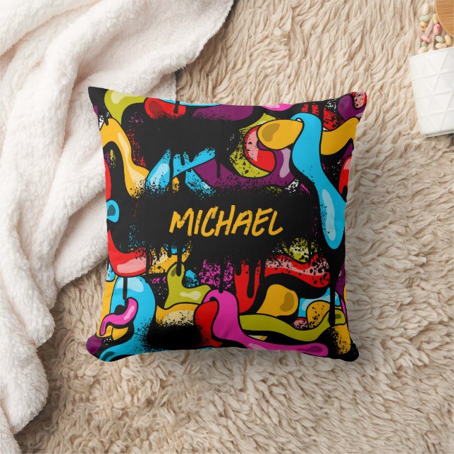 Coussin Colorful Neon Graffiti Hip Hop Street Art (Couverture)