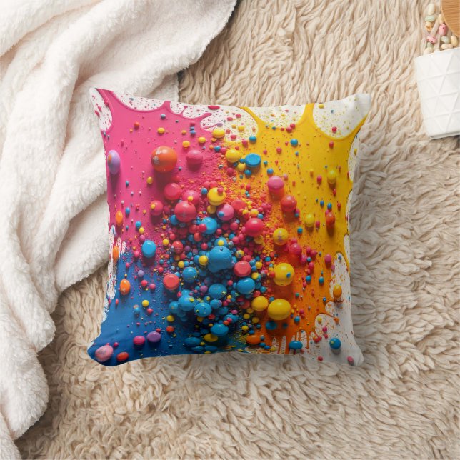 Coussin Colorful Paint Splatter Pillow (Couverture)