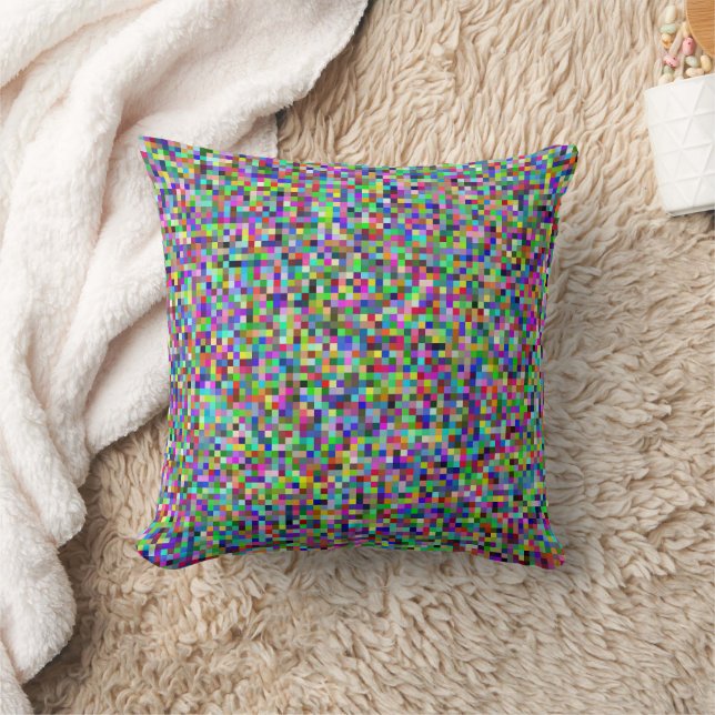 Coussin Colorful Pixel Squares Background Pattern (Couverture)