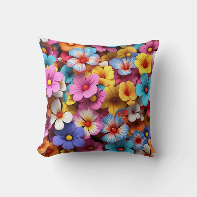Coussin Colorful Pretty Flowers Motif-20240 (Recto)