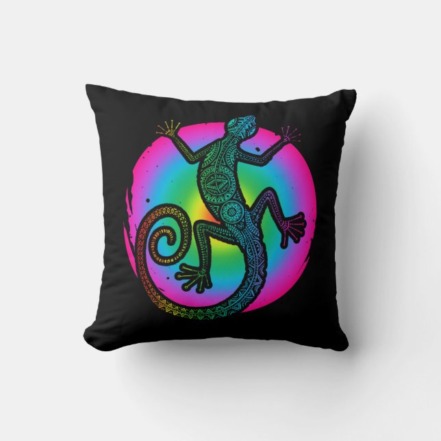 Coussin Colorful Reptile Art Gecko Lizard Lover (Recto)