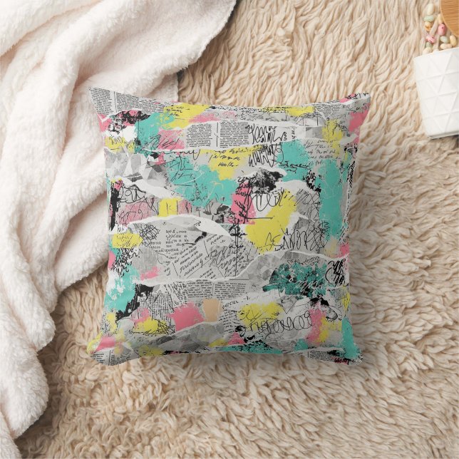 Coussin Colorful Urban Graffiti Pattern (3) (Couverture)