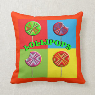 Coussin Coloris Pop Art Style Candy Lollipops