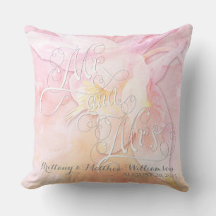 COUSSIN COLUMBINE ROSE FLEURS D'EAU COULEUR SPLASH