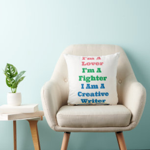 Coussin Combattant Amoureux Créatif Écrivain Auteur Disant