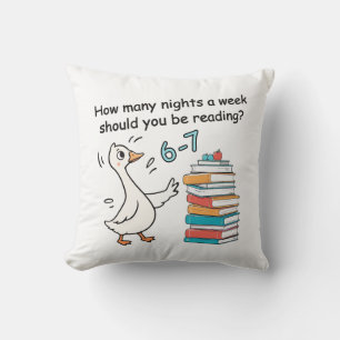 Coussin Combien de soirs par semaine devriez-vous lire 6-7