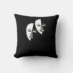 Coussin Comédie Tragédie Masques Acteur Cadeau