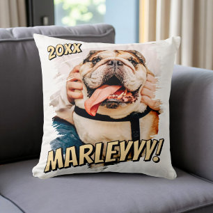 Coussin Comic moderne simple Grunge personnalisé photo pou