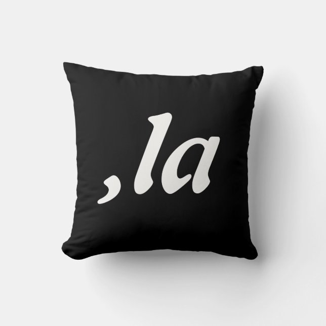 Coussin Comma La Kamala Harris - Conception de texte custo (Recto)