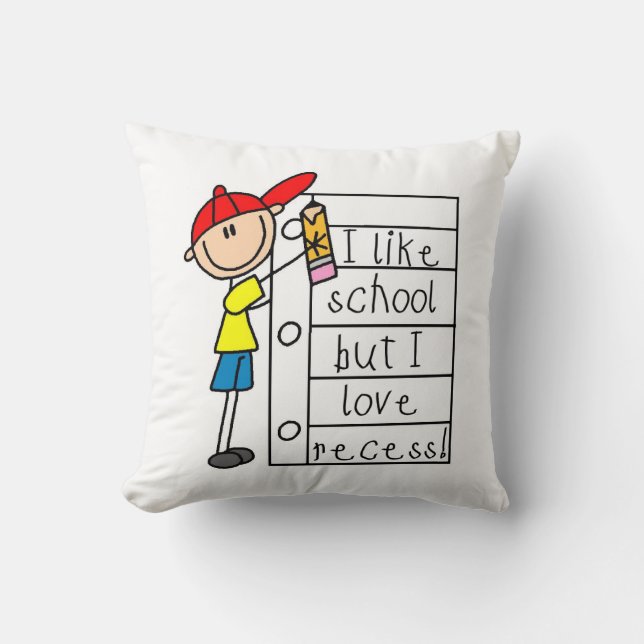 Coussin Comme l'école aime la récréation (Recto)