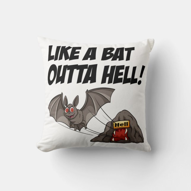 Coussin Comme une chauve-souris sortie de l'enfer (Recto)