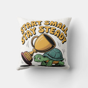 Coussin Commencez petit. Restez régulier
