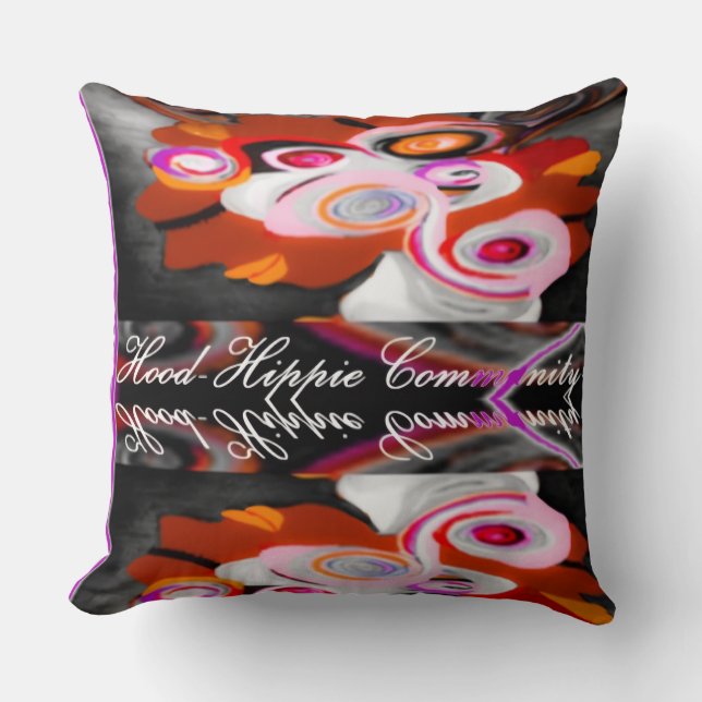Coussin "Communauté Hippie de Hood" (Recto)