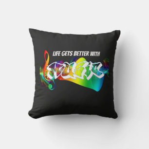 Coussin Communiqués de musique vintages