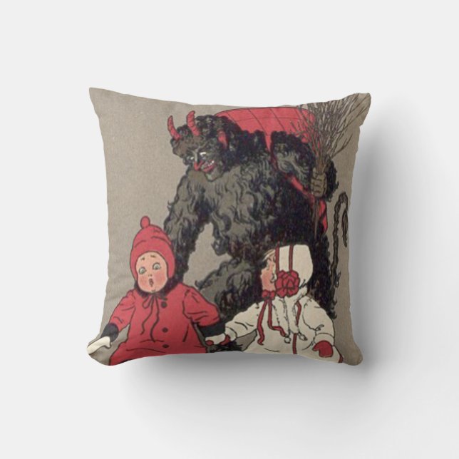 Coussin Commutateur Krampus Chasse Enfants (Recto)
