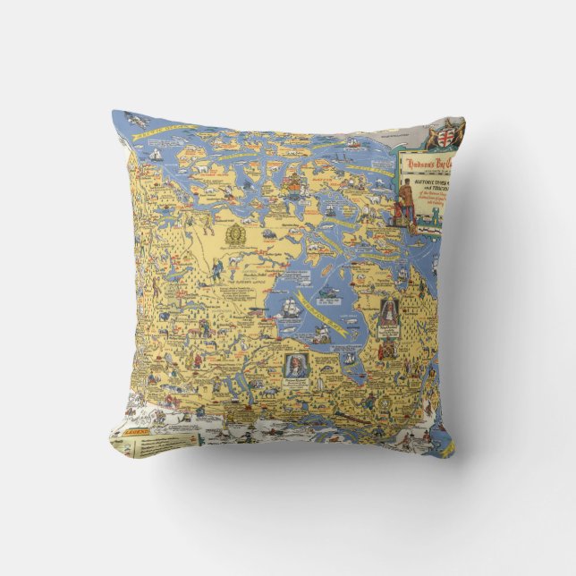 Coussin Compagnie de baie de Hudson - carte du Canada (Recto)