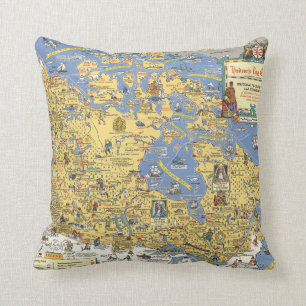 Coussin Compagnie de baie de Hudson - carte du Canada