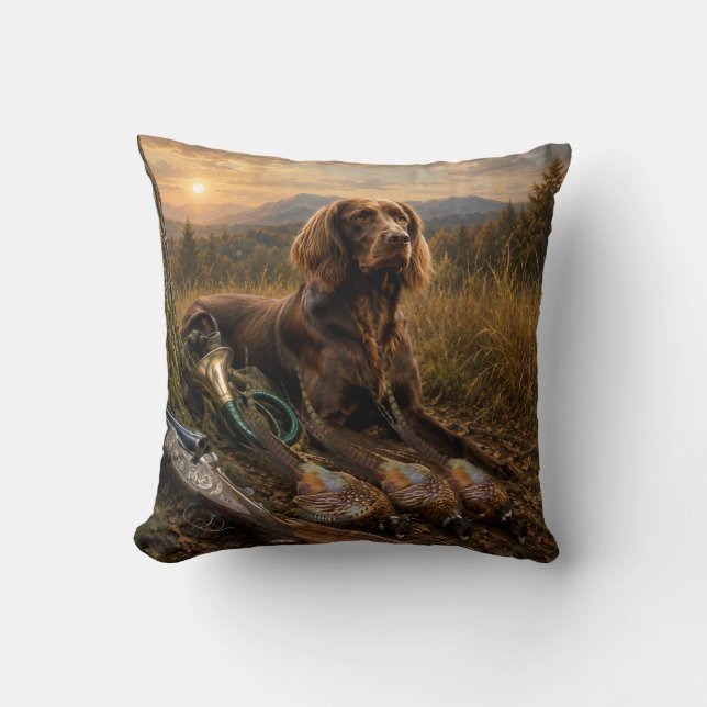 Coussin Compagnon de chasse Pointer allemand à poil long (Recto)