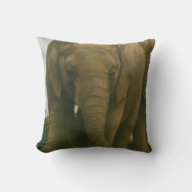 Coussin Compagnons éléphants dans la lumière de Savannah (Recto)
