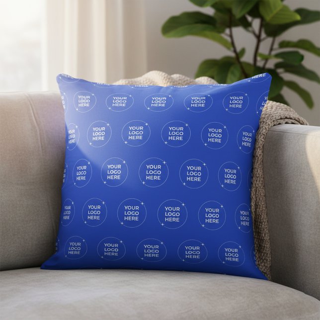 Coussin Company Logo Promotional Marketing Royal Blue (Créateur téléchargé)