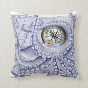 Coussin Compas d'octopus pourpre