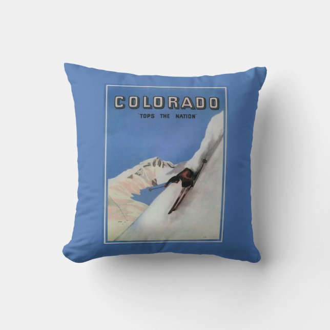 Coussin Complète la nation - affiche promotionnelle de ski (Recto)
