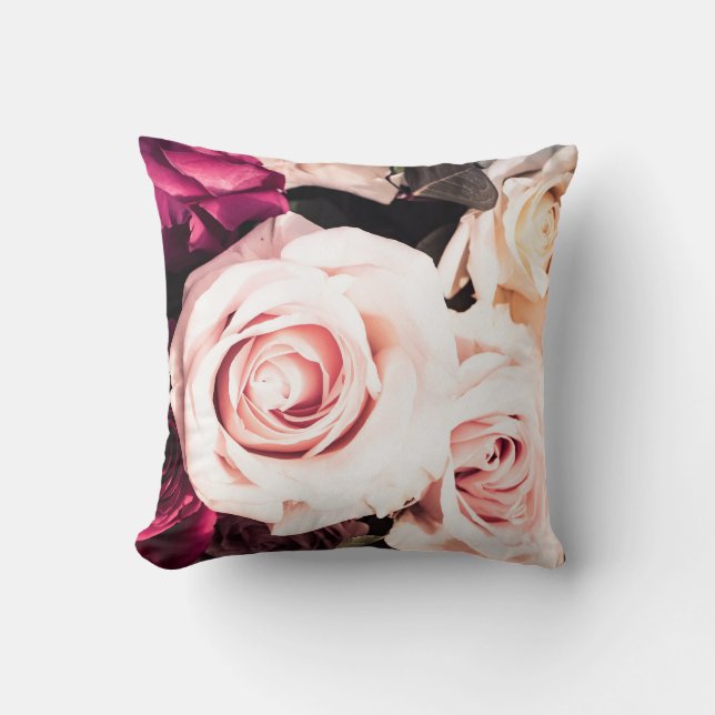 Coussin Composition de roses roses et blanches Design flor (Recto)