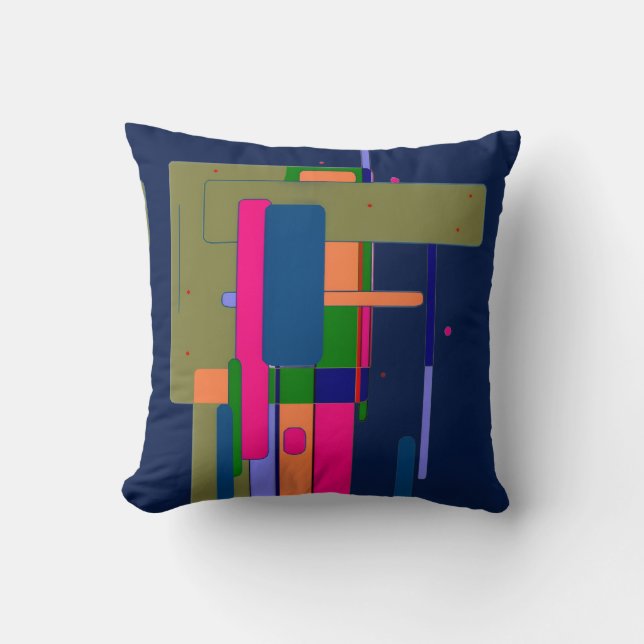 Coussin Composition d'œuvre d'art abstrait  (Recto)