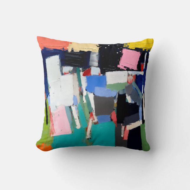 Coussin Composition d'œuvre d'art abstrait  (Recto)