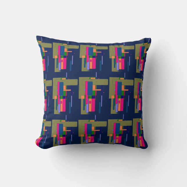 Coussin Composition d'œuvre d'art abstraite  (Recto)