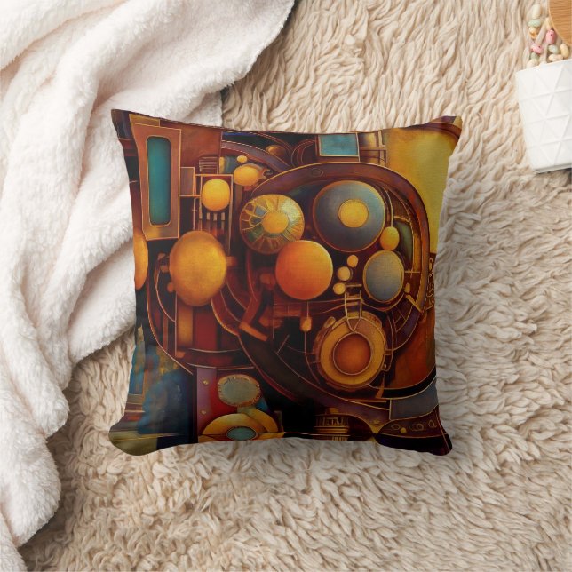 Coussin Composition d'Orbe Mécanique Steampunk (Couverture)