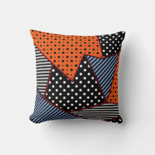 Coussin Composition géométrique Abstraite : Bleu orange