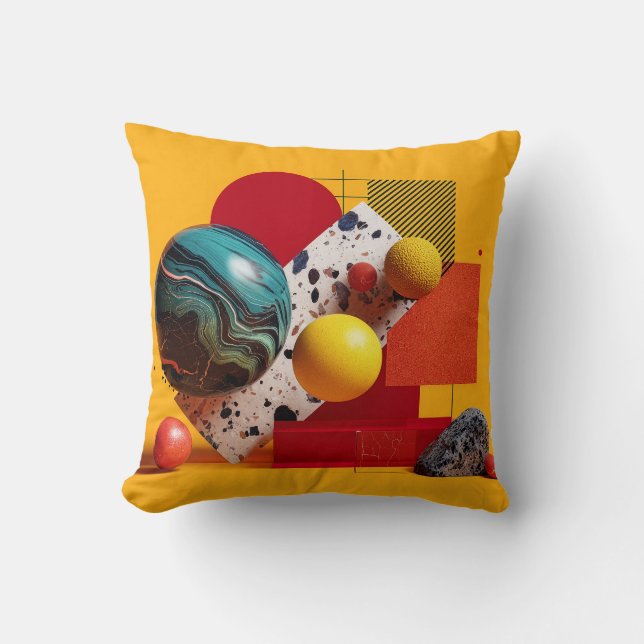 Coussin Composition géométrique colorée abstraite (Recto)
