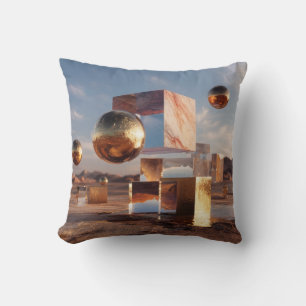 Coussin Composition Géométrique Surréaliste Avec Des Sphèr