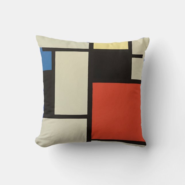 Coussin Composition mondrienne Art moderne de la peinture  (Recto)