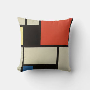 Coussin Composition mondrienne Art moderne de la peinture 